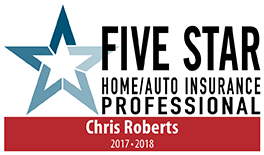 Five Star Home/Auto Insurance Professional Chris Roberts 2017, 2018